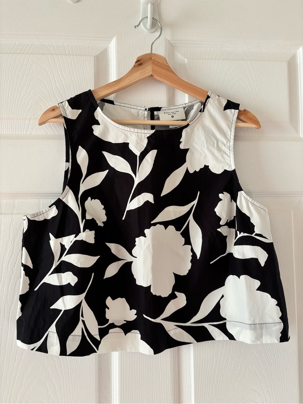 kate spade Black and White Floral Cropped Tank